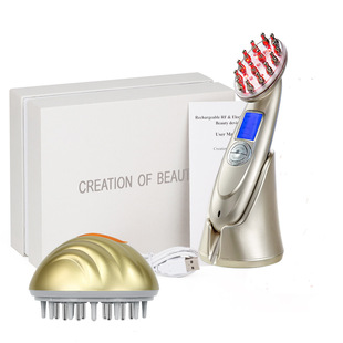 Export Golden Laser RF Hair Massage Comb Vivid Hair Care RF Apparatus with Hair Liquid Massage Comb Hair Care