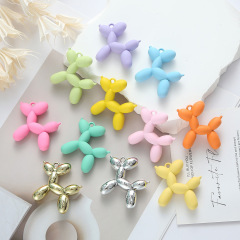 カラー大サイズ55mmアクリルバルーン犬かわいいアクセサリーinsカラー穴付きかばんネックレスペンダント
