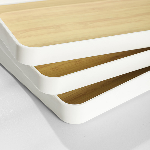 Thickened tray for household teacups, water cups, tea trays, small living room, Japanese rectangular fruit tray, imitation wood grain