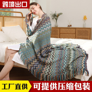 Диван, летнее трикотажное одеяло для сна, стиль бохо
