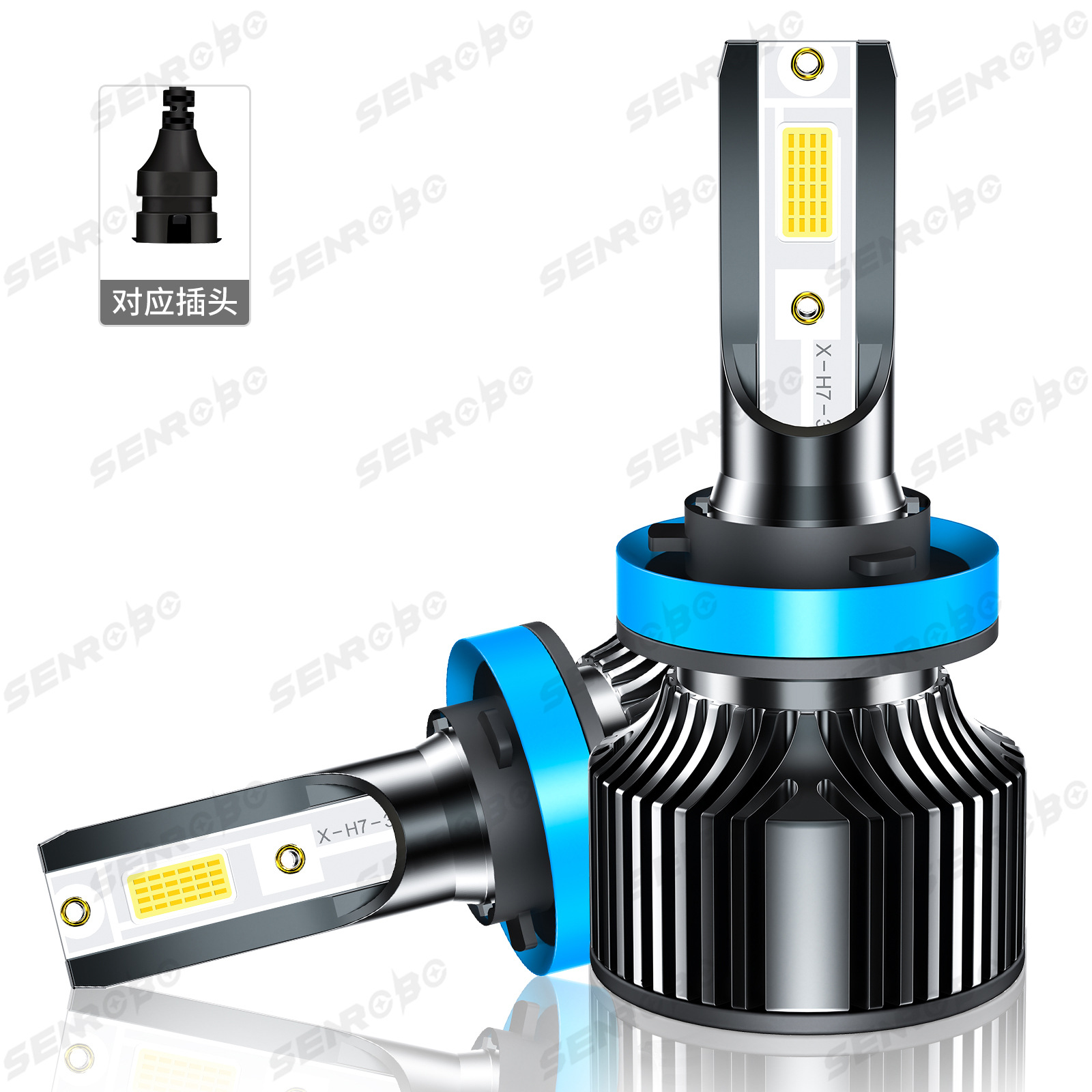 SENROBO automóvil LED delanteros cruzados venta caliente H1H7H11900590069012 luz brillante