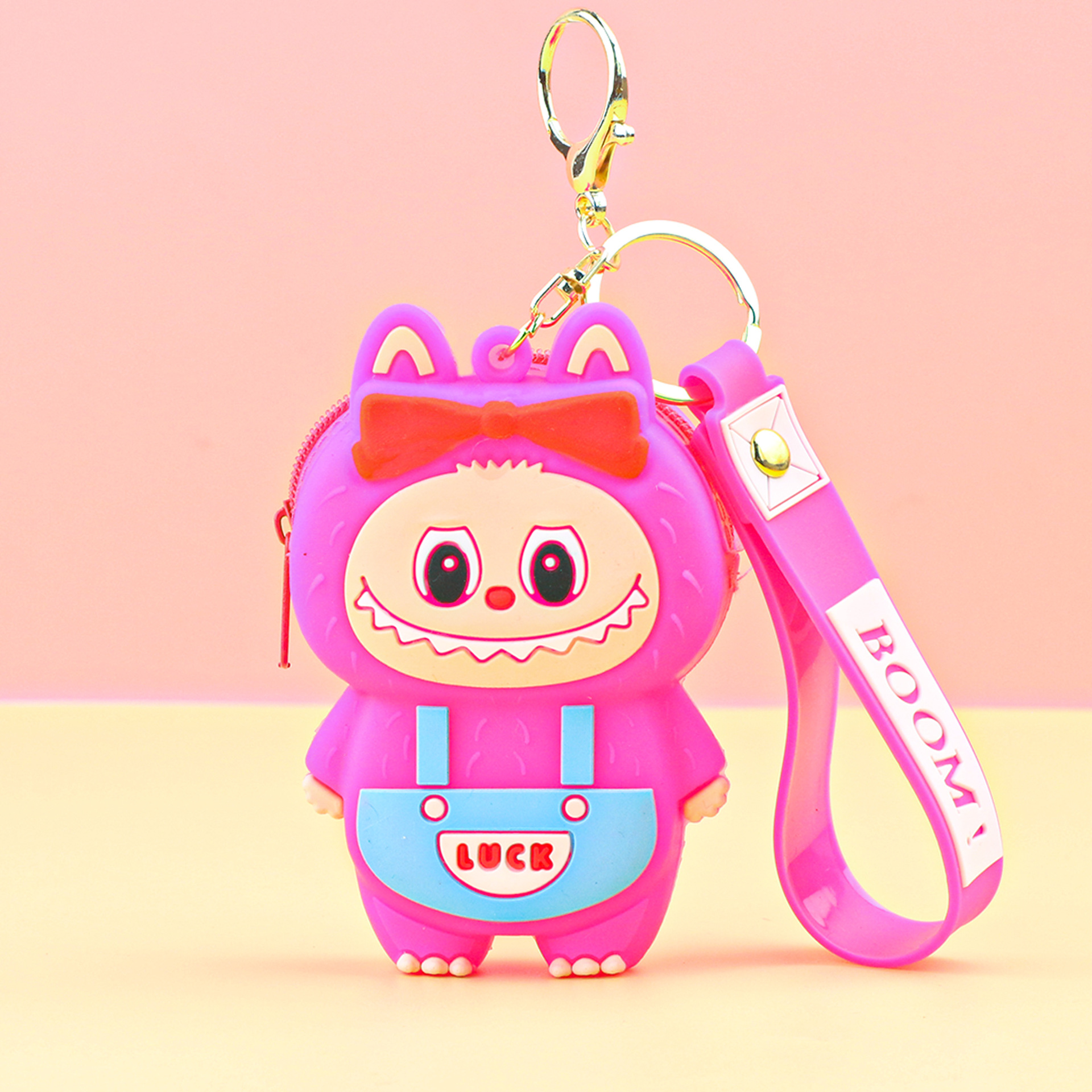 子供用ラブブ小銭入れシリコンプチギフトキーホルダーペンダントカードキャッチャーマシンプチギフトラブブ