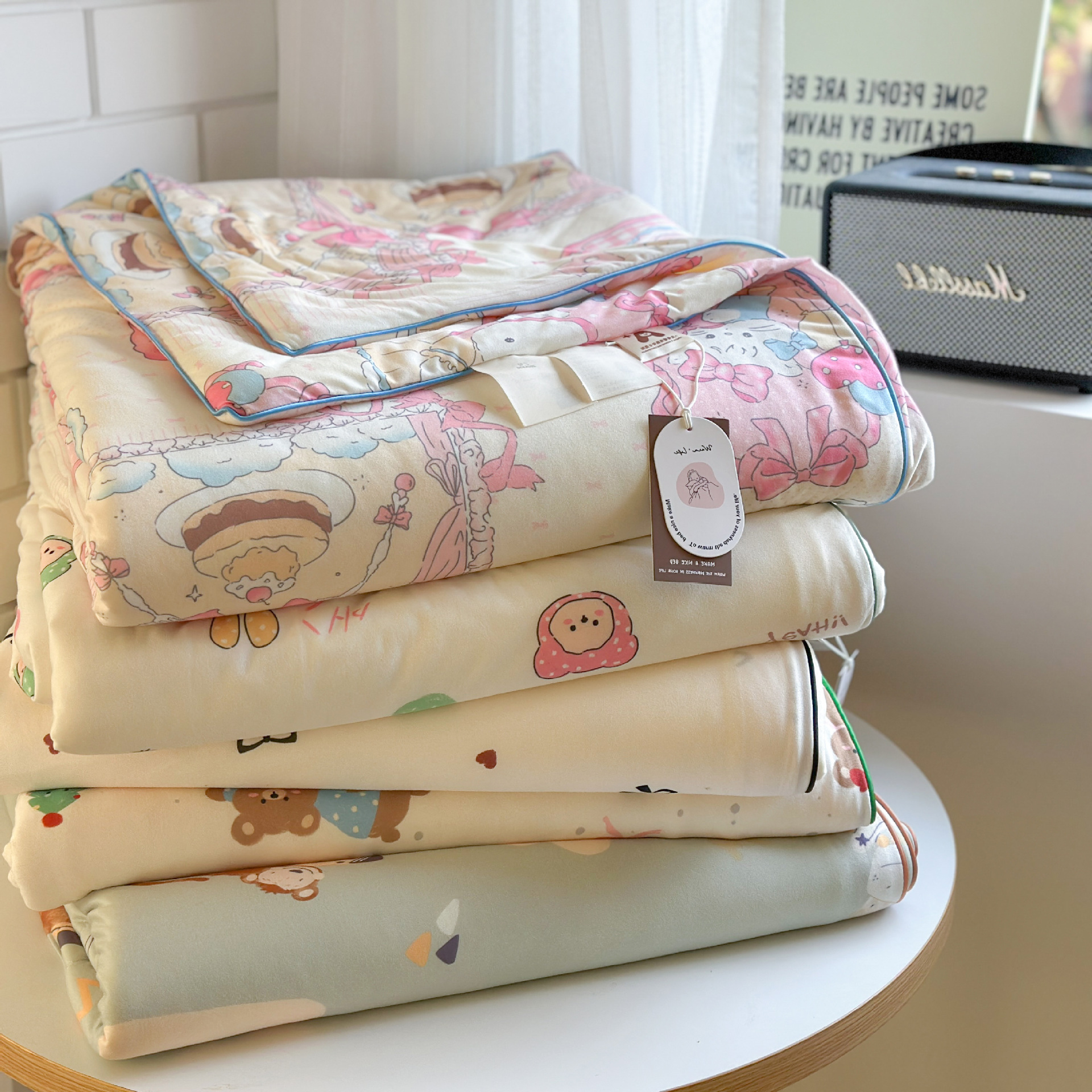 Class A Mother and Infant Grade Summer Cool Quilt Machine Washable Children's Thin Quilt Spring and Autumn Quilt Winter Quilt Soybean Fiber Air Conditioning Summer Quilt