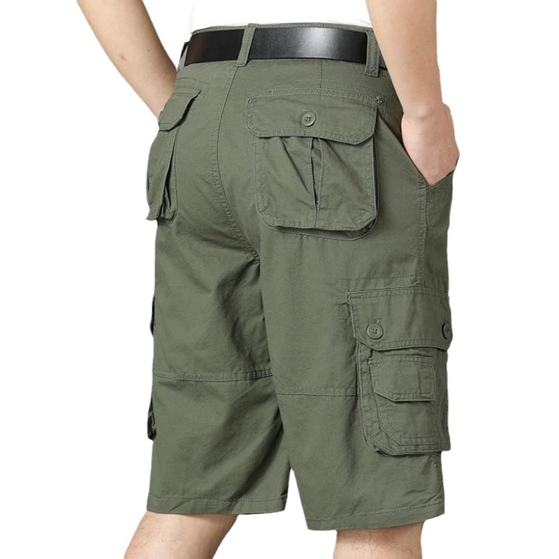 Men's solid cotton shorts, thin beach trousers for leisure, oversize