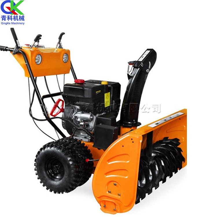 双胎抛雪机 冬季路面积雪清理设备 小型手推式破冰铲雪车新疆
