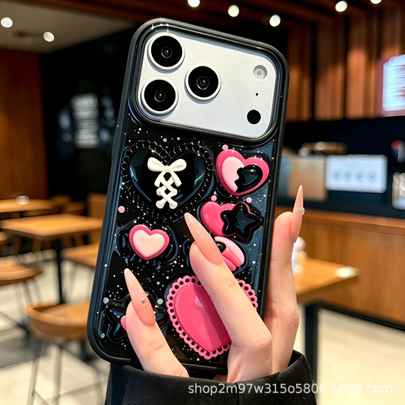 Suitable for Apple 17Promax Mobile Phone Case, New Iphone16Pro Hot Girl 14 Sweet Cool Love Heart 11 Protective Case X Suitable for Apple 17Promax Mobile Phone Case, New Iphone16Pro Hot Girl 14 Sweet Cool Love Heart 11 Protective Case X