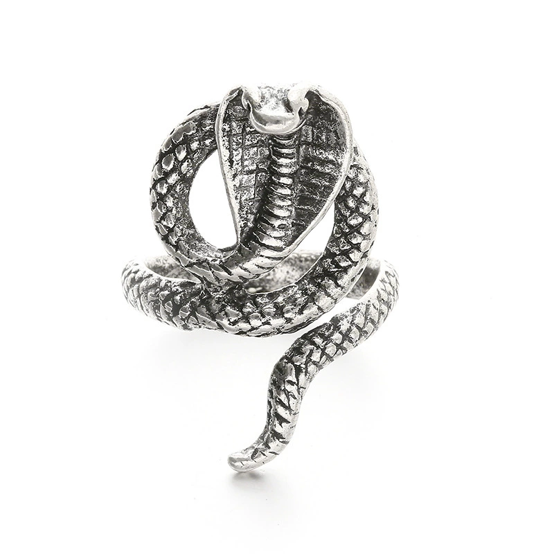 Adjustable Retro Snake Ring, Alloy with Gold Plating, Punk Style, One Size