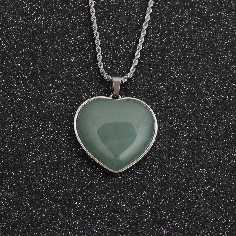 tiger eye stone heart shape pendant fashion necklace wholesale jewelry Nihaojewelry