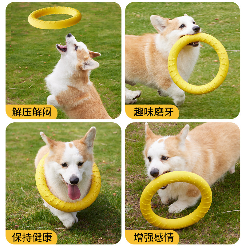 Los juguetes para perros pueden flotar con una pelota de entrenamiento de cuerda Entrenador de perros al aire libre anillo de tracción resistente a los molares bola para mascotas en stock