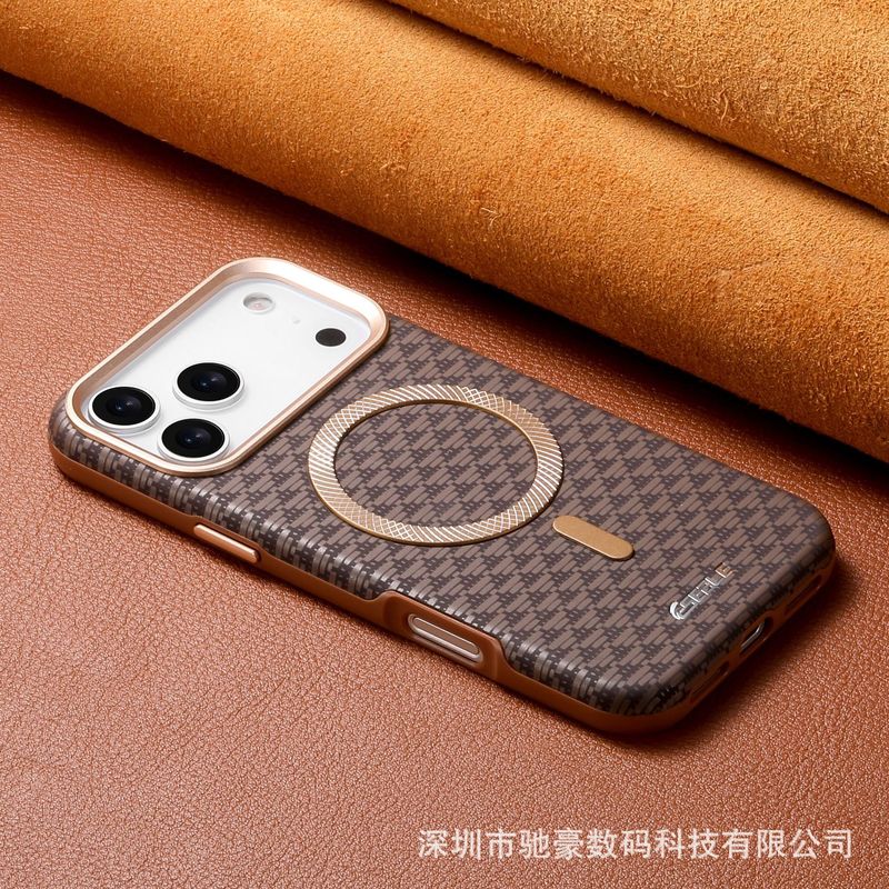 适用iPhone17promax三角山峰磁吸手机壳苹果16肤感纹理15防摔商务|undefined