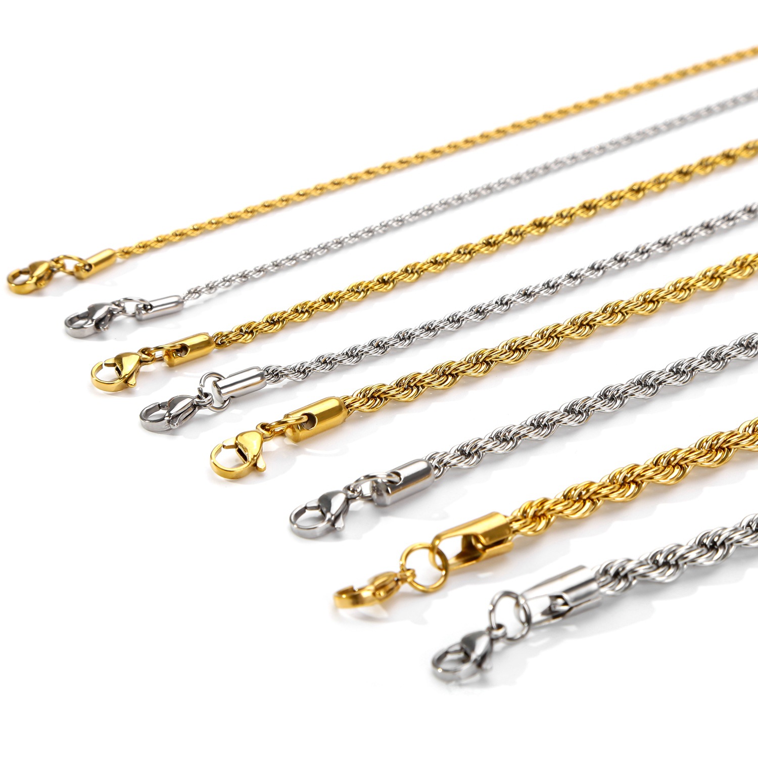 Solid Color Pattern Real Gold Plated 18K Gold Solid Color 316 Stainless Steel  Hip-Hop Retro Waterproof Non Tarnish 316 Stainless Steel  Bracelets