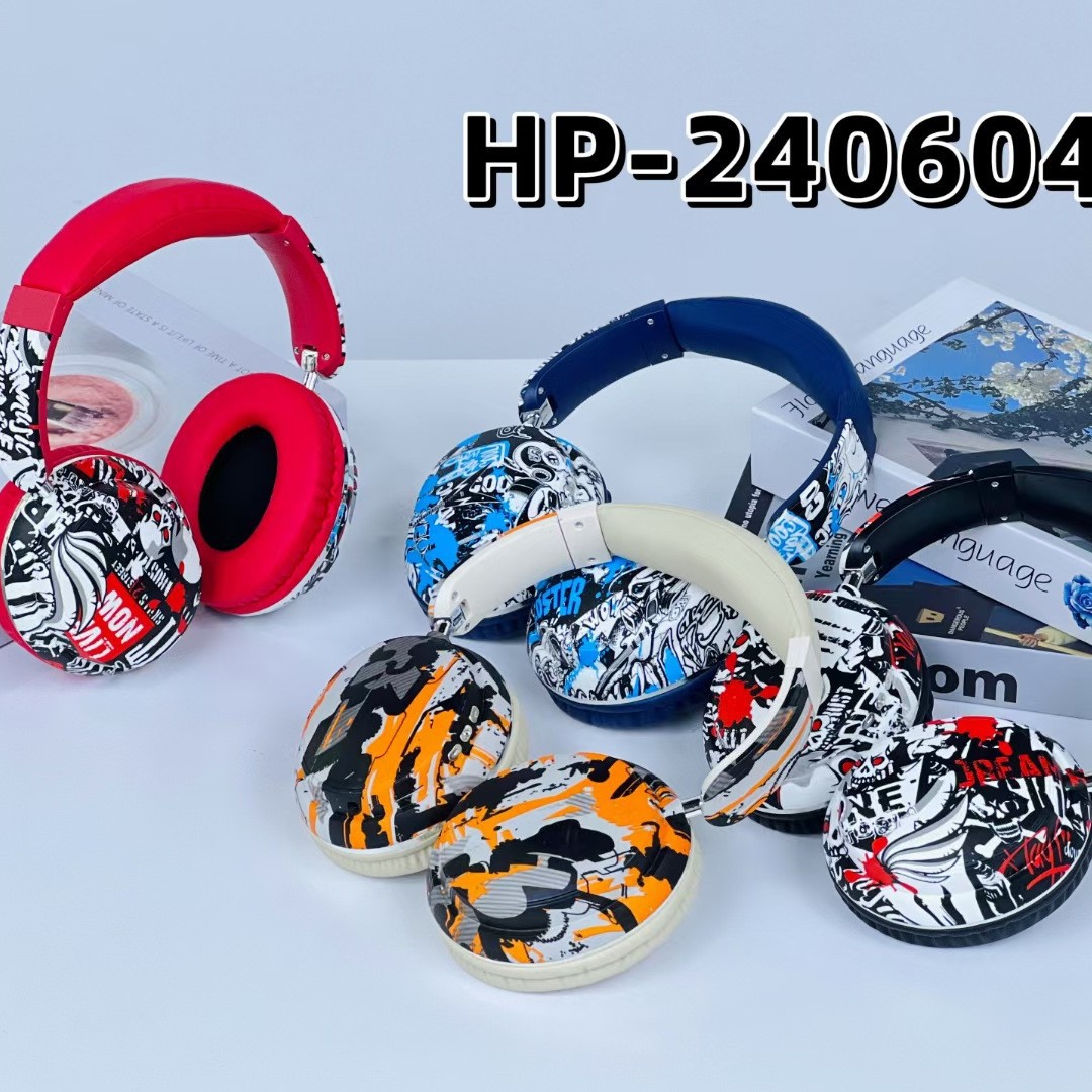 Comercio exterior nuevo BT500 venta caliente de comercio electrónico graffiti auriculares inalámbricos bluetooth deportivos pesados auriculares de bajo directo fábrica