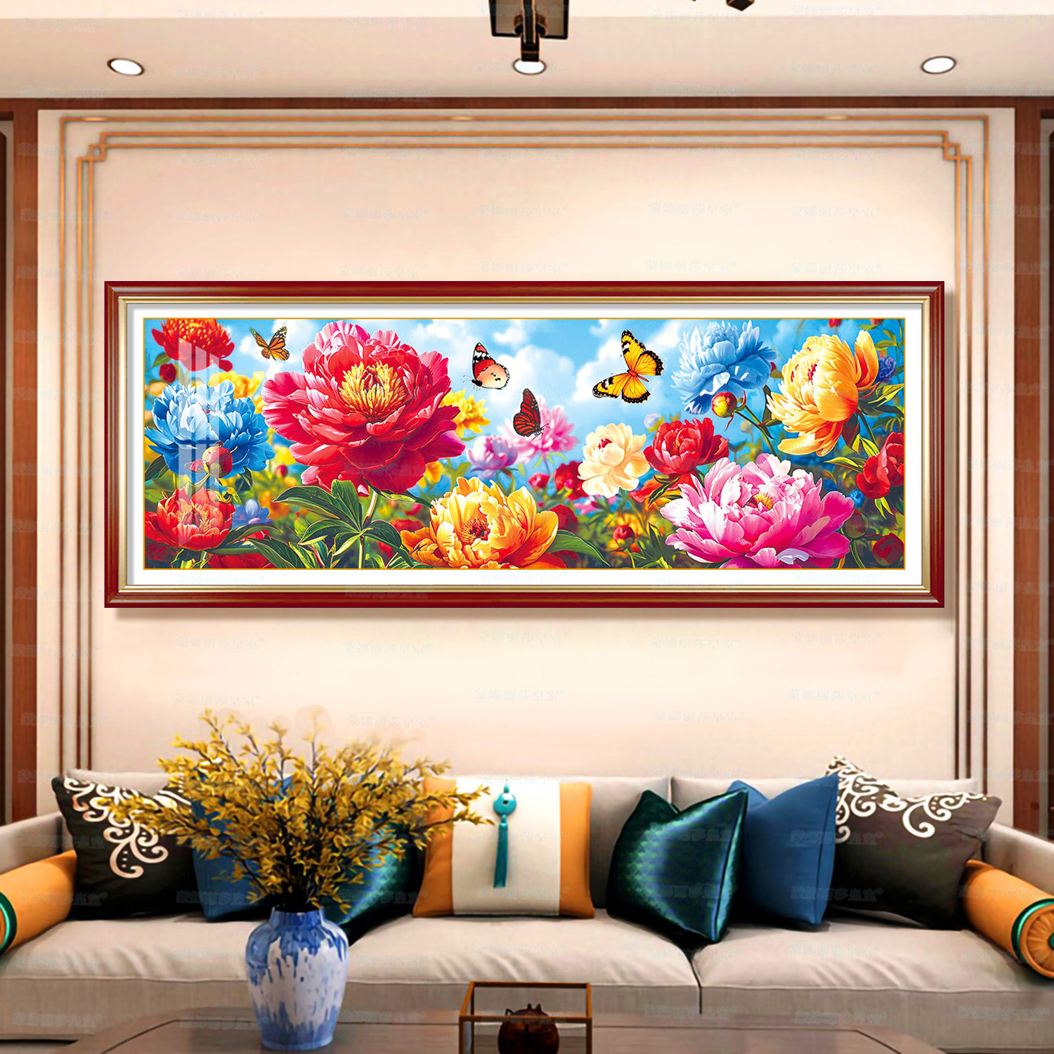 Mona Lisa Royal Cross Embroidery Dance nuevo estilo chino gran flor gran pintura decorativa clásica bordada a mano image 3