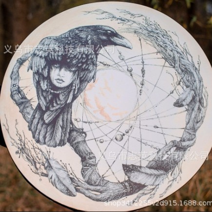 Instrumento de percusión de tambor de ojo de luna dorado para decoración de festivales transfronterizos de nuevos productos de 2024, artesanía hecha a mano, arte de percusión.