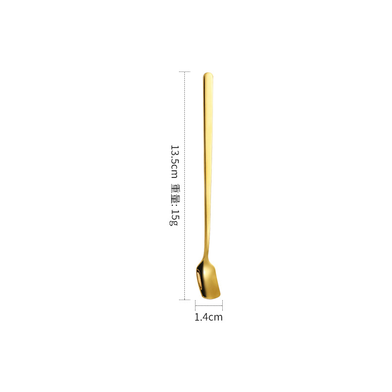 【304 사각 헤드 스푼】골드- 13cm