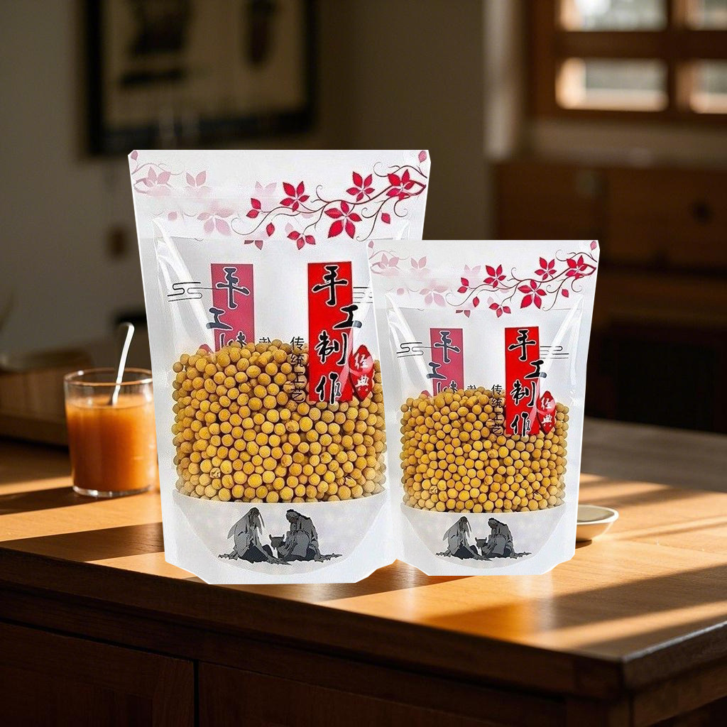 纯手工制作包装袋自封袋手提土特产干果杂粮分装透明零食品自立袋