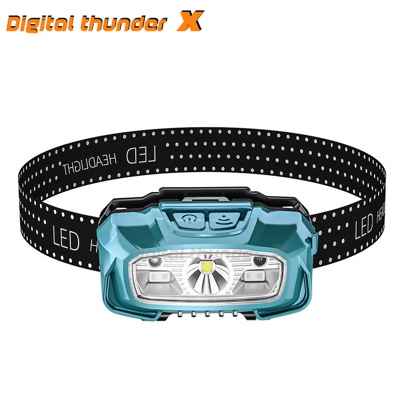 Nueva tecnología recubierta de plástico transfronteriza impermeable resistente a las caídas de tipo C carga rápida advertencia de funcionamiento al aire libre linterna de inducción inteligente