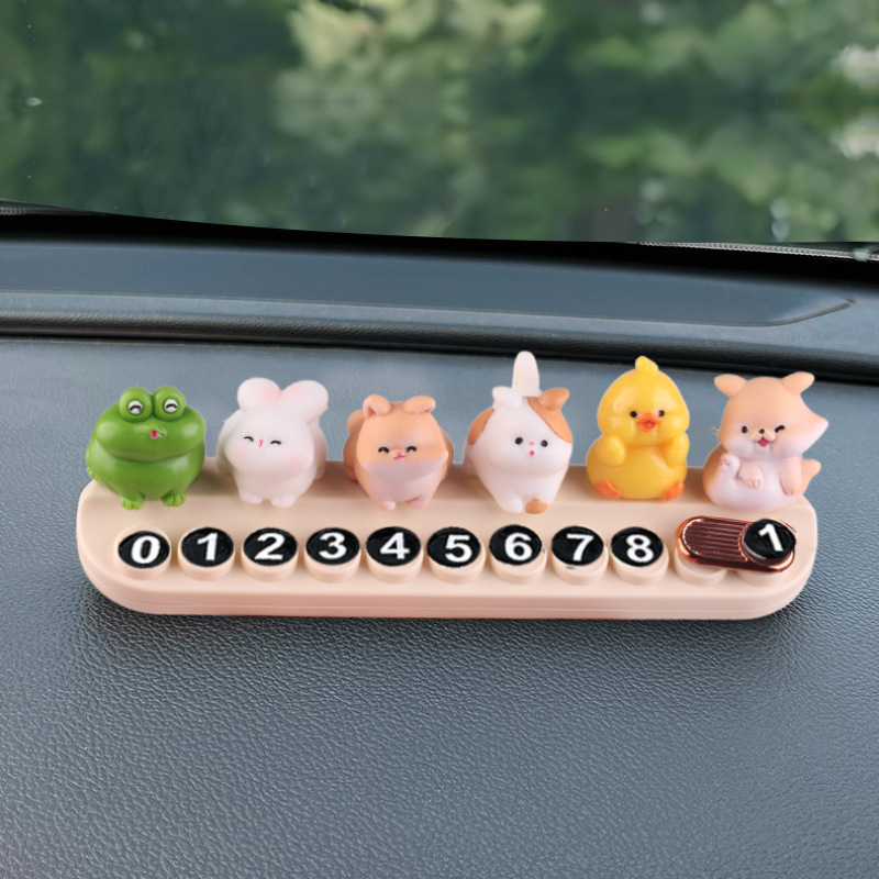 Placas de estacionamiento temporales pueden ocultarse adorables creativas pequeñas mascotas para moverse placa telefónica de estacionamiento adornos