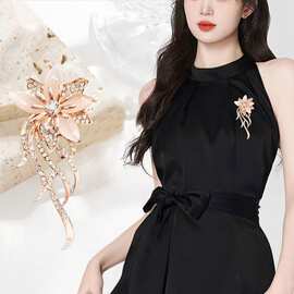 绒花胸针山茶花别针中式旗袍衬衣西装外套连衣裙配饰礼物胸花