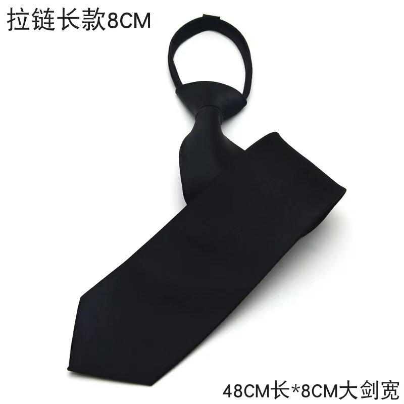 Black Dress Wide 8CM Casual Narrow Matte Handmade 10CM Wide Simple Zipper Free Tie