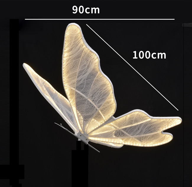 Flores hechas a mano alas de mariposa lámpara decorativa de bricolaje diseño de atmósfera colgante techo de pared colgante soporte de hierro forjado accesorios de decoración