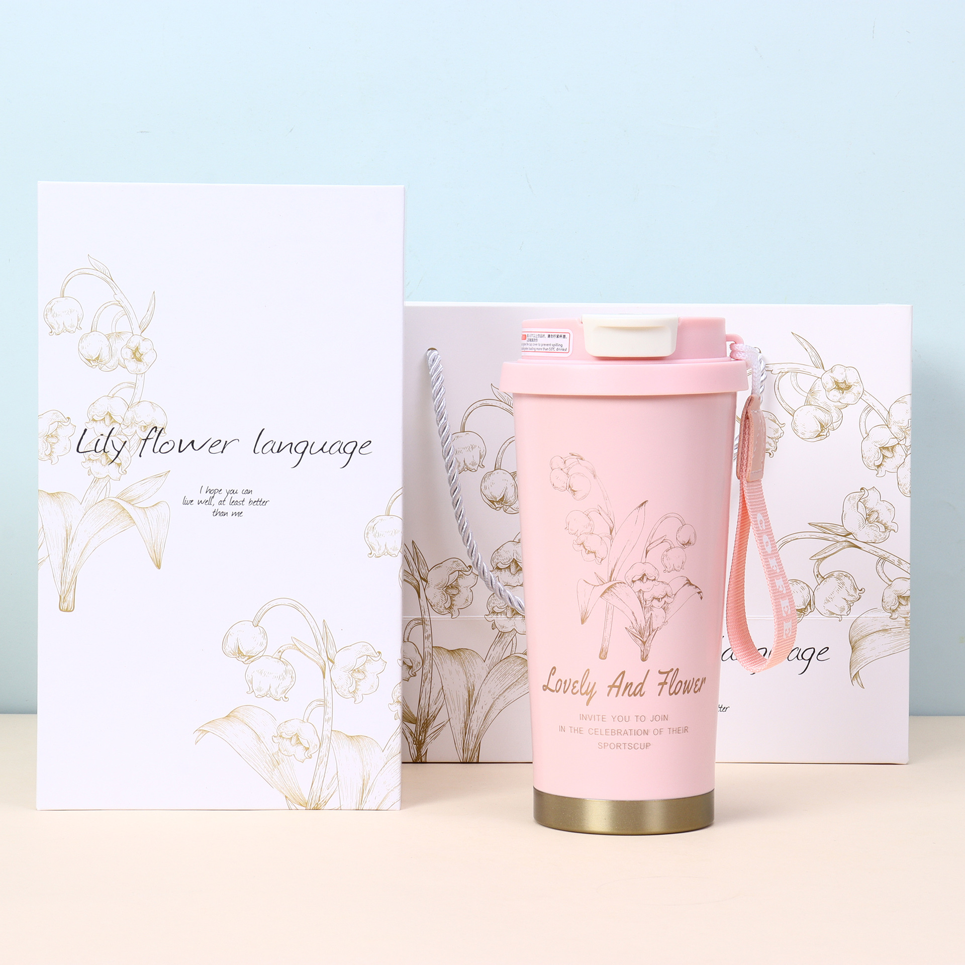 Edelstahl Thermobecher Maiglöckchen Design Für Damen_voghion.com