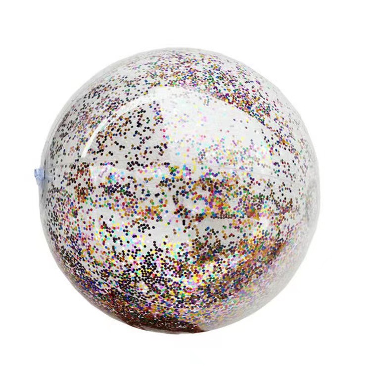 PVC rojo neto transparente jugando en el agua, accesorios de decoración fotográfica, playa al aire libre para niños, bola de lentejuelas inflable Bobo