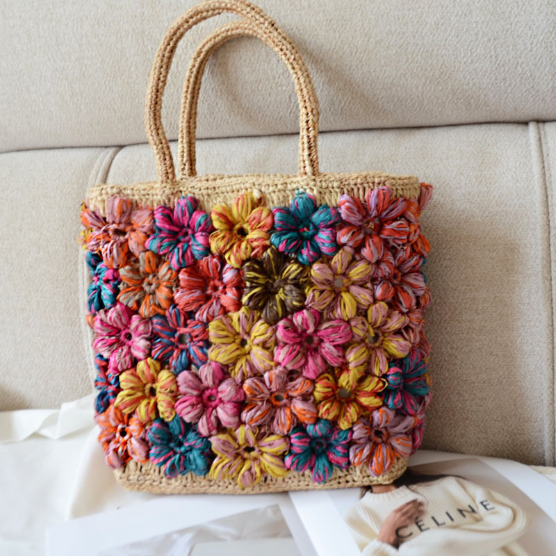 Handwoven Bag Raffia Straw Bag Women's Bag Seaside Vacation Beach Bag Handbag Women's Shoulder Bag