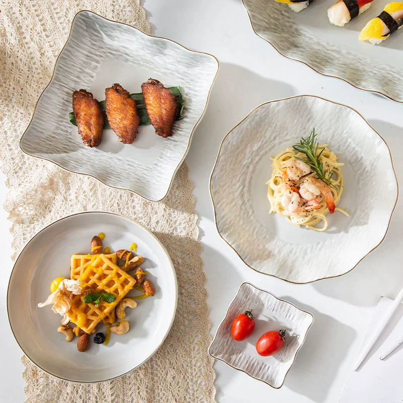 High quality ceramic tableware, soup bowl for food, dinner plate