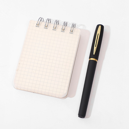 Business signature pen large capacity refill 1.0mm black frosted carbon pen office stationery 0.5mm gel pen