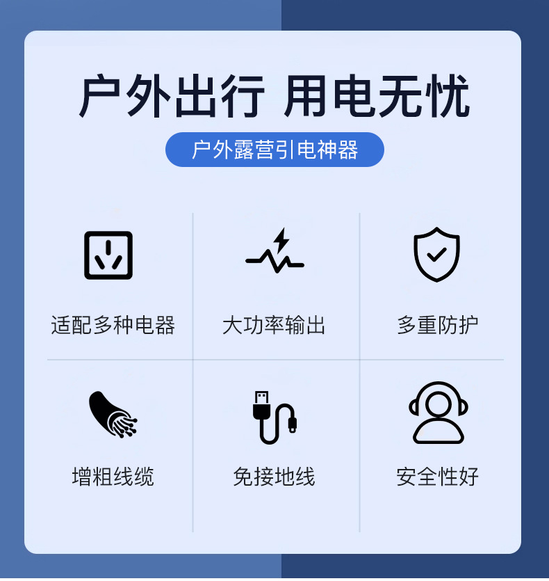 New energy vehicle discharge gun, vehicle-mounted external power strip, portable vehicle reverse power socket for outdoor camping