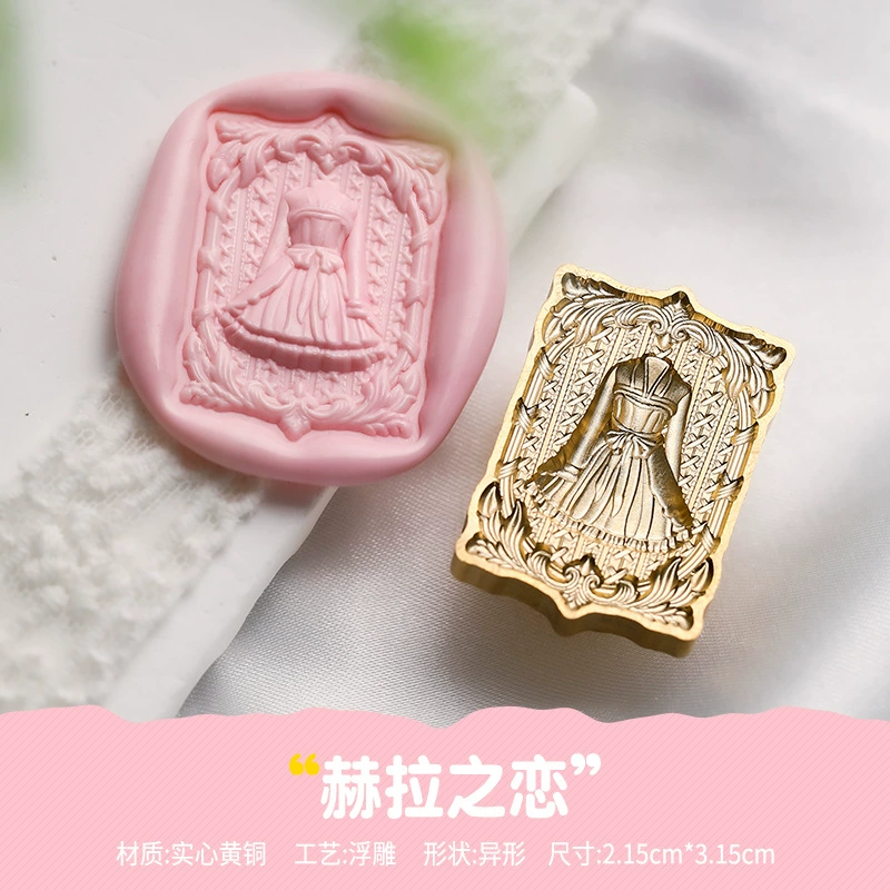 New product relief lacquer seal, copper head girl mind series literary cute girl Zhang head wholesale