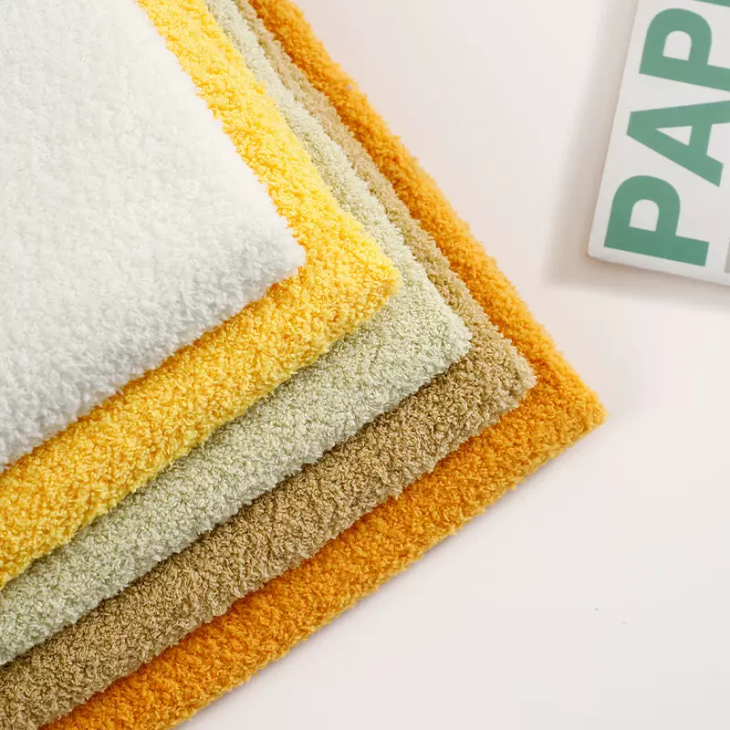 现货云朵绒蚂蚁绒美丽绒圈圈半边绒毛巾布拖鞋家居服玩具抱枕面料