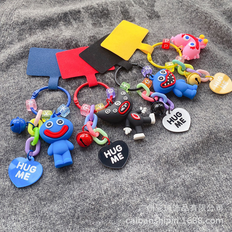 Cross-border poppy play time sausage monster pendant huggy wuggy Bobbi game mobile phone pendant jewelry