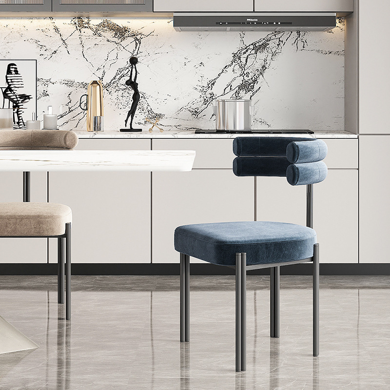 Designer's chair, Italian minimalist creative semi-curved back chair, home dressing chair, cafe leisure negotiation chair