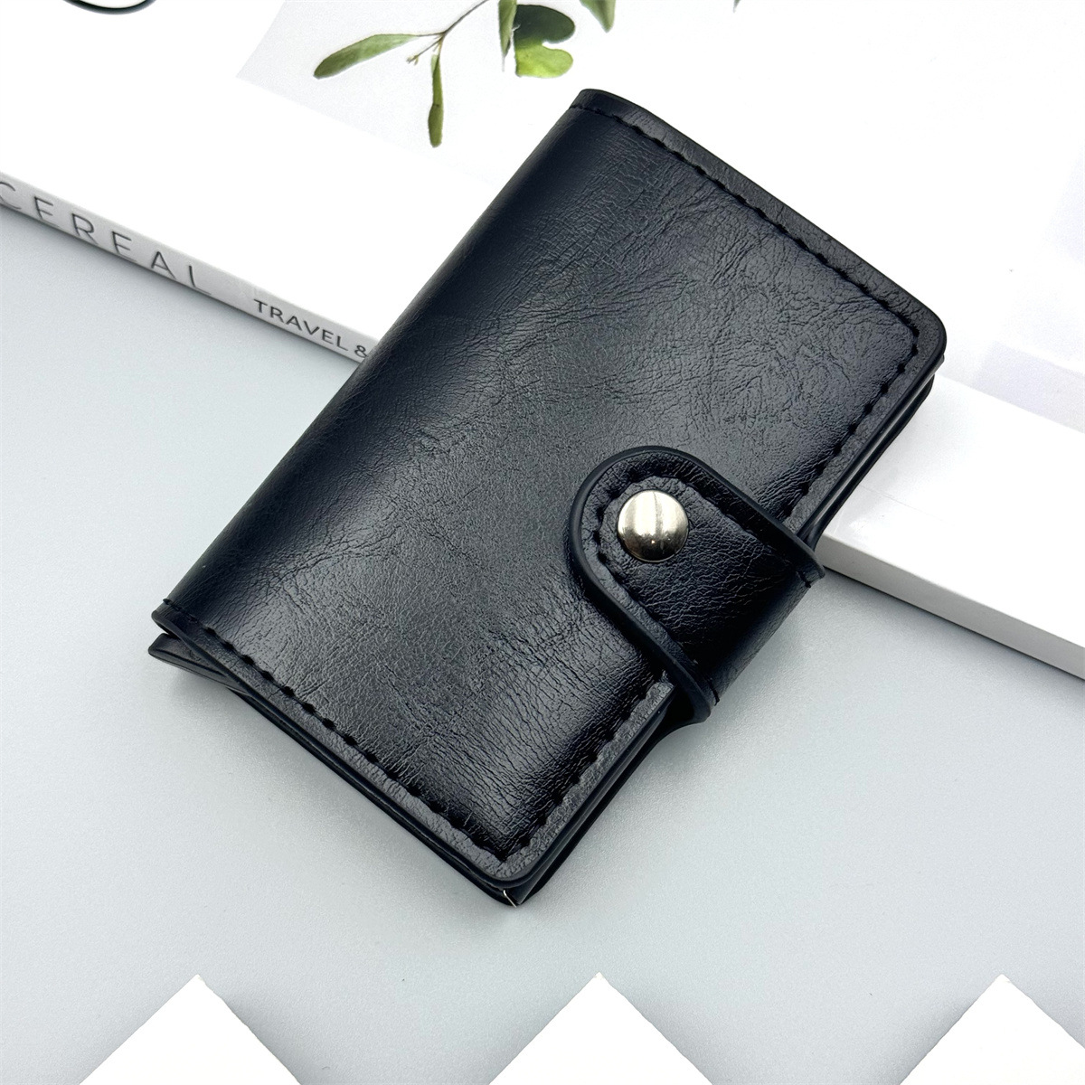 Bolsas de tarjetas de alto valor de carbono soldado de aluminio de alta calidad cartera de hombre antirrobo cepillo anti-damagnetismo en stock