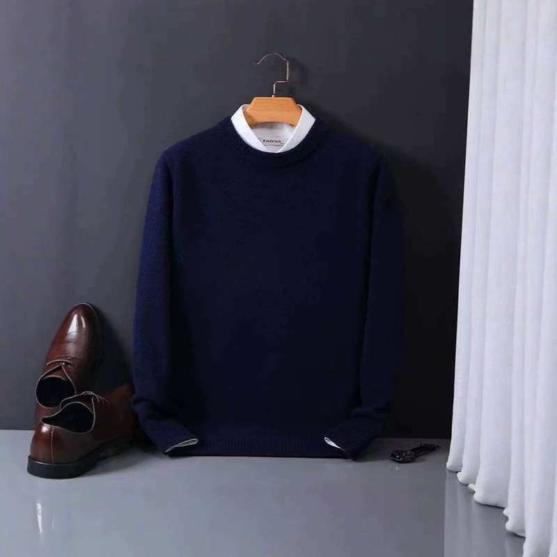 Men's Round Neck Sweater, Knitted Base Shirt, New Autumn/Winter Korean Style Slim Fit, Warm and Casual Men's Sweater Top Men's Round Neck Sweater, Knitted Base Shirt, New Autumn/Winter Korean Style Slim Fit, Warm and Casual Men's Sweater Top