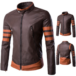 Cross-Border Spring Fashion Men's Wolverine Leather Jacket Logans Motorcycle Leather Jacket European Version Large Size Xy999