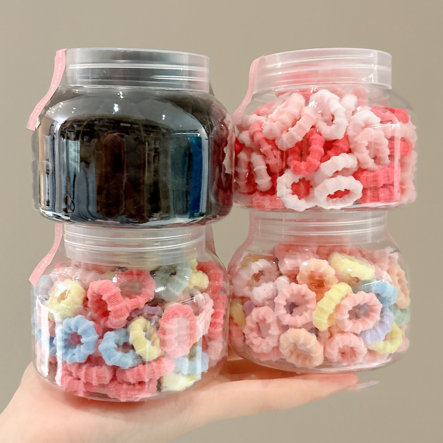 children‘s candy color canned bamboo thumb hair ring girls‘ thread hair ring baby high elastic tie small chuchu hair rope