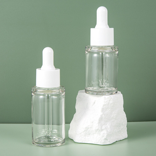 30ml 40ml 50ml transparent press thick bottom essence bottle repackaged flat shoulder original solution thick wall essential oil dropper bottle