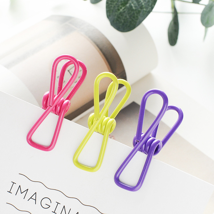 Cross-Border 10-Pack Plastic-Impregnated Small Clips Photo Snack Sealing Clips Clothes Drying Clips Clothes and Socks Holder Food Clips