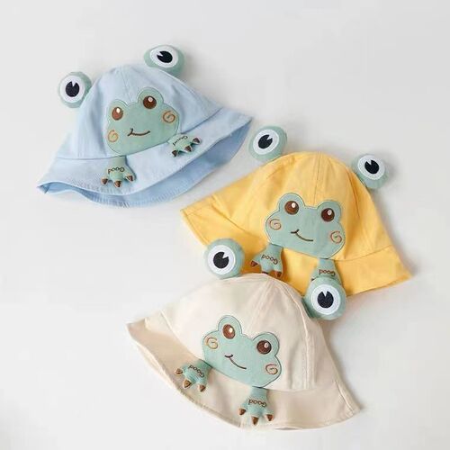Cute Little Frog Baby Hat Spring and Autumn Thin Model Sunshade Children's Sun Hat Outing Unisex Toddler Sun Hat