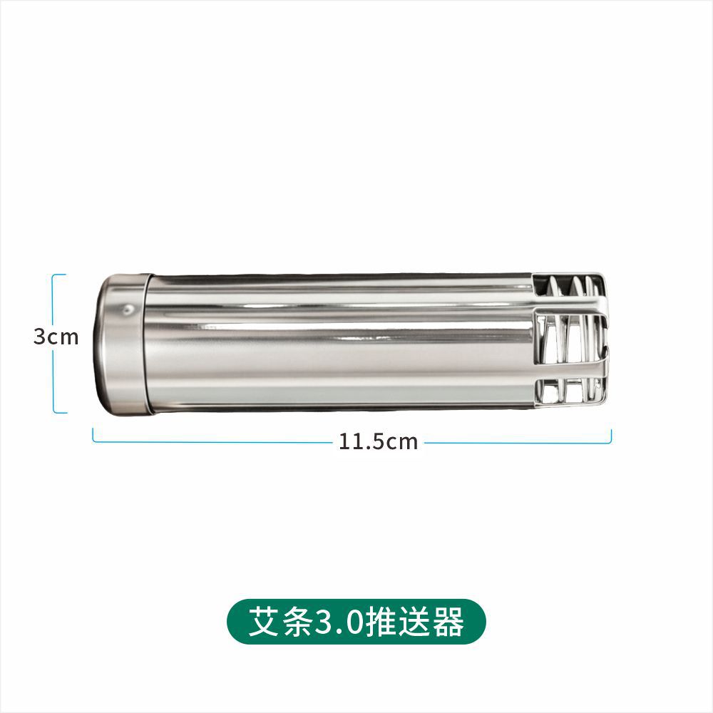 Stainless Steel Moxa Stick Pusher 4.0cm Automatic Moxibustion Box Oak Wood Body Warming Tool in use