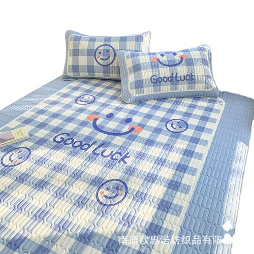 Thailand Latex Cooling Mat Three-Piece Set Summer Air Conditioner Soft Mat, Foldable and Washable, Large Cartoon Ice Silk Mat for Wholesale