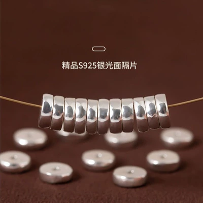 S925 Sterling Silver Hollow Spacer Beads Handmade DIY Accessories Bracelet Beads Spacer Beads Star and Moon Bodhi Accessories
