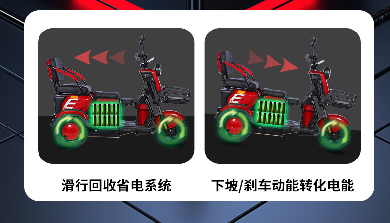 Electric Tricycle Adult Household Small Elderly Pick-up Children to School Electric Tricycle Women's Battery Car Step