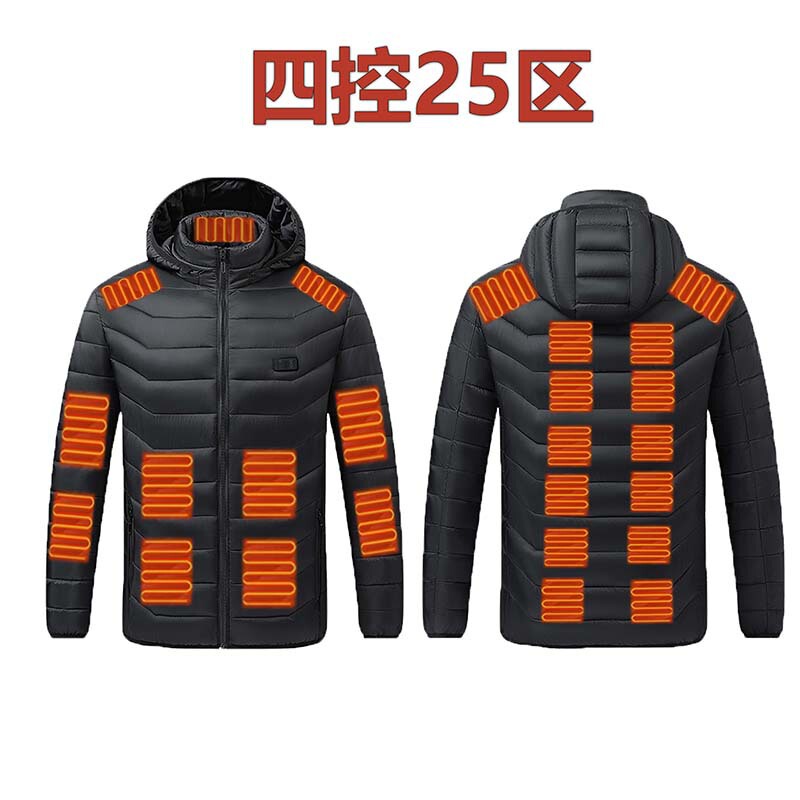 跨境发热棉服冬季爆款发热服USB接口户外保暖加热棉衣恒温加热服|undefined