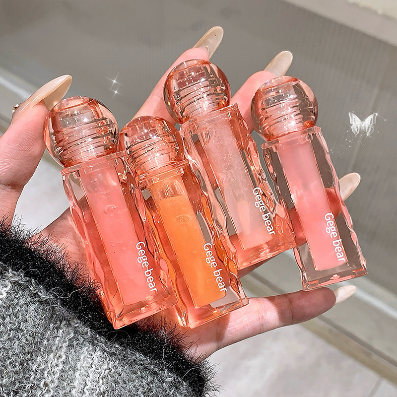 Gegebear gelatina esmalte labial aclarado, miel de otoño y invierno, hidratación, aceite labial transparente incolor, maquillaje puro, esmalte labial.