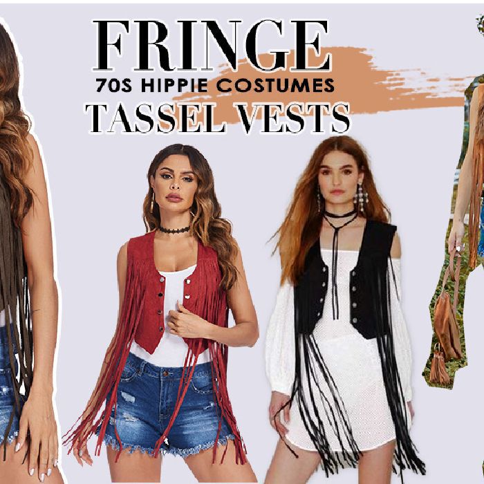 60S Trendyy Hip-Hop Retro Style Spring and Summer Casual and Comfortable Long Tassel Multi-Color Short Women's Vest