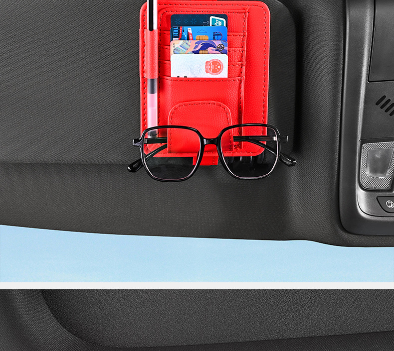 Car Sun Visor Storage Clip Multifunctional Car Glasses Clip Card Business Card Id Clip Bill Interior Storage Bag